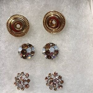 Magnolia and Vine Gold-tone Earrings with Snaps